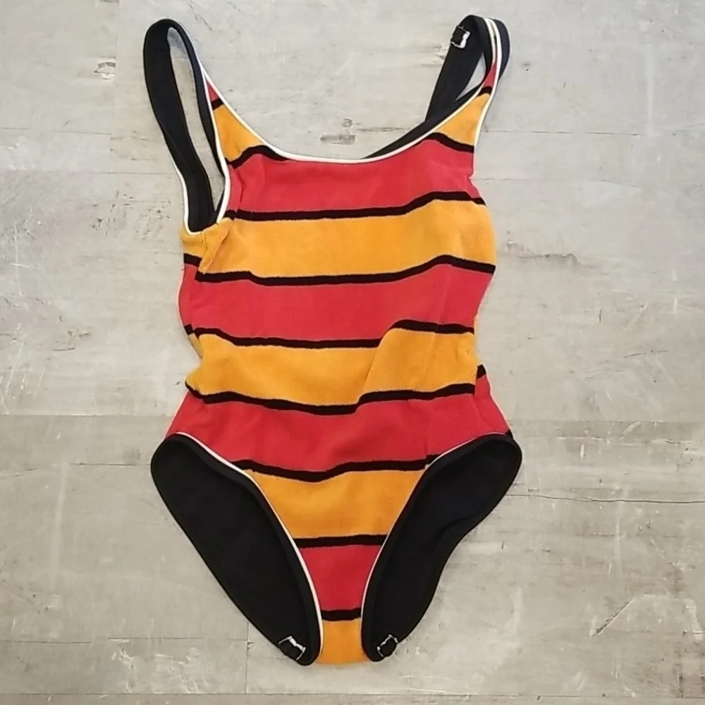 💕SOLID & STRIPED💕 Anne-Marie One Piece Swimsuit ~ Sunset Terry XS NWT - Picture 9 of 12
